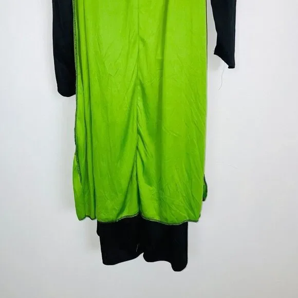 Wizard of Oz Wicked Witch Costume Girls M Green Black Hat Halloween - Picture 10 of 12